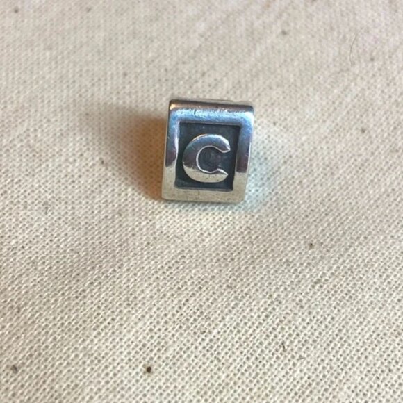 Pandora Retired Letter C Alphabet Block Charm - Picture 1 of 3